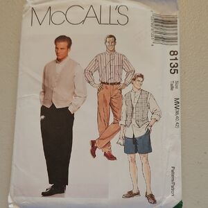 McCall's Men’s Black Pants Pattern 8135 - Classic Straight Fit